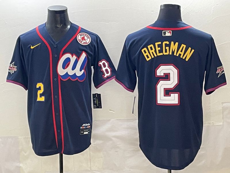 Men 2025 Boston Red Sox #2 Bregman Drak Blue All star Nike MLB Jersey style 07
